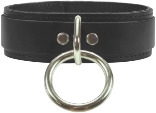 Vista 8 de VP Leather Collar de piel Latigo O-Ring Piel de cordero, Negro -, Pequeña