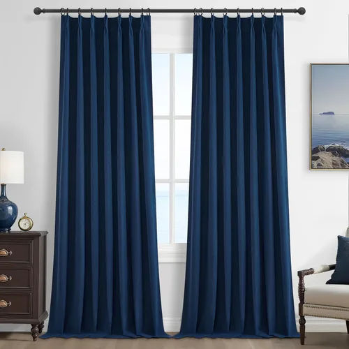 Vista 21 de Cortinas y Drapeados Modernos con Pliegues Pellizco Rosa Bebé de 84 Pulgadas de Largo, Juego de 2 Paneles para Sala de Estar, Cortina de Ventana
