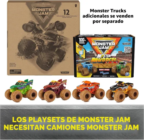 Vista 6 de Monster Jam, pack oficial de 12 camiones monstruo fundidos a presión a escala 1:64 para niños y niñas, juguetes para niños de 4-6 años en adelante