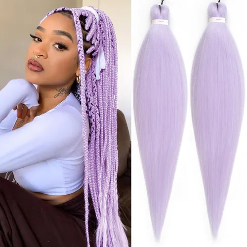 Vista 11 de Unionbeauty - Cabello trenzado preestirado de 16 pulgadas, 8 paquetes de cabello rubio trenzado con agua caliente, textura Yaki, trenzas