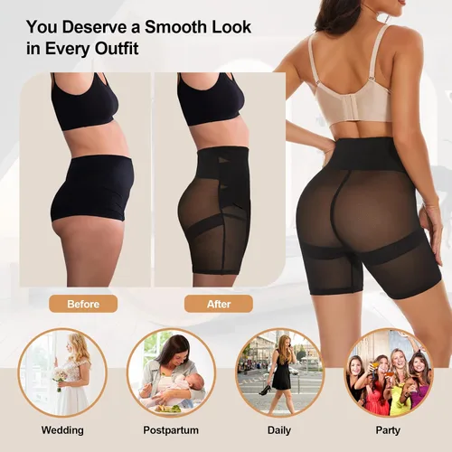 Vista 5 de SIMIYA Faja moldeadora para mujer, con control de abdomen, pantalones cortos moldeadores para levantamiento de glúteos, faja moldeadora de cintura