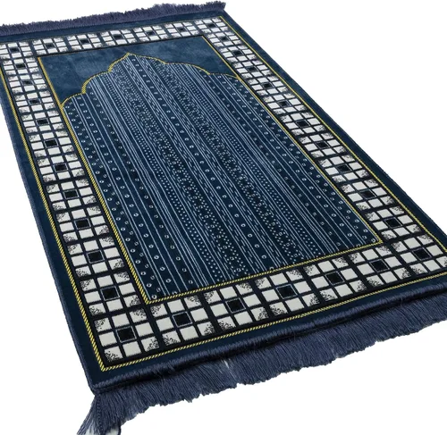 Vista 5 de Modefa Alfombra de oración islámica turca, alfombra de terciopelo fina y ligera, alfombra de oración musulmana suave Janamaz, regalo de Ramadán