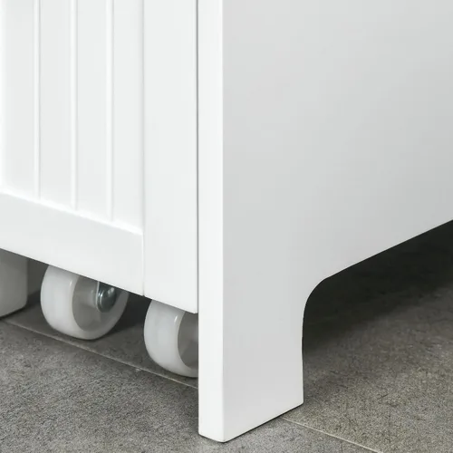 Vista 9 de kleankin Armario de baño delgado, soporte para papel higiénico, cajones