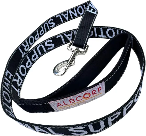 Vista 5 de Correa para perro de apoyo emocional ALBCORP 4 pies x 1 pulgada – Correa reflectante ESA con letras bordadas de apoyo emocional, nylon resistente