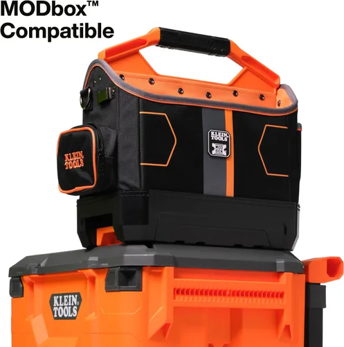 Vista 8 de Klein Tools 62202MB Bolsa de Herramientas MODbox, Parte de la Estación de Trabajo Móvil MODbox, 33 Bolsillos, Amplio Almacenamiento de Herramientas