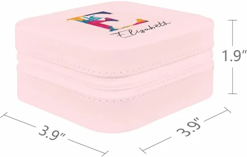 Vista 2 de MyPupSocks Joyeros y organizadores personalizados para mujeres, personalizables, con monograma, nombre, estuche de joyería de viaje, caja