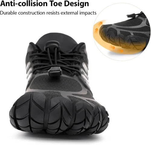 Vista 4 de MeXYZ Zapatillas de senderismo descalzas para mujer con puntera ancha, sin caída, zapatillas minimalistas para entrenamiento, caminar, senderismo