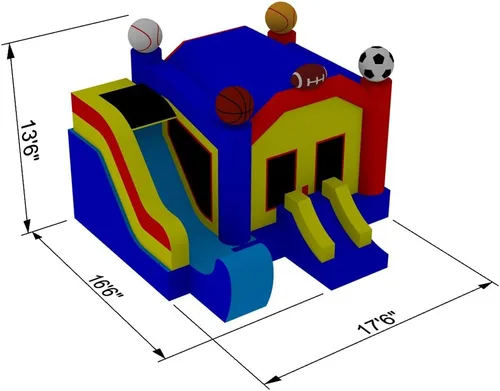 Vista 6 de Casa de despedida inflable de alta calidad y grado comercial 100 %, inflable solo para deportes PVC