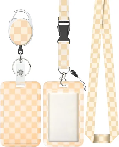 Vista 25 de Uniclife Porta credenciales deslizante floral con carrete retráctil y mosquetón con clip para cordón desmontable, protector de tarjeta vertical