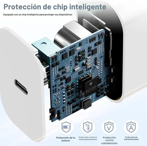 Vista 4 de Cargador rápido para iPhone 17 16 15, bloque de carga USB C de 20 W para Apple iPhone 17 Pro Max/17 Air/16 Pro/15 Plus, iPad de 12/11
