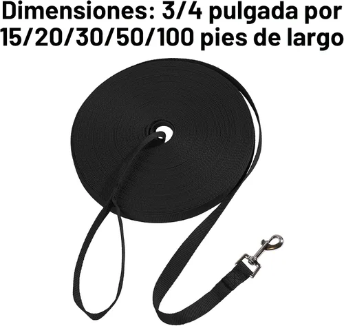 Vista 4 de Hi Kiss Correa de Entrenamiento de Obediencia y Agilidad para Perros/Cachorros - 15 pies 20 pies 30 pies 50 pies 100 pies - Ideal para Jugar