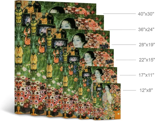 Vista 4 de Smile Art Design The Dancer by Gustav Klimt - Lienzo decorativo para pared, pintura famosa, reproducción de arte fino, pinturas al óleo, arte