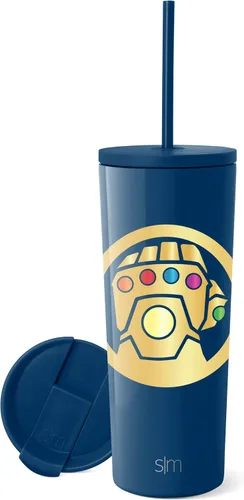 Vista 13 de Simple Modern - Vaso aislado con tapa abatible y tapa con pajilla de Los Vengadores de Marvel, botella de agua reutilizable de acero inoxidable