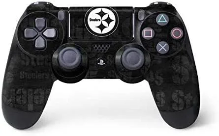 Vista 8 de Skinit Calcomanía para juegos compatible con el controlador de PS4, diseño desgastado con licencia oficial de los Pittsburgh Steelers de la NFL
