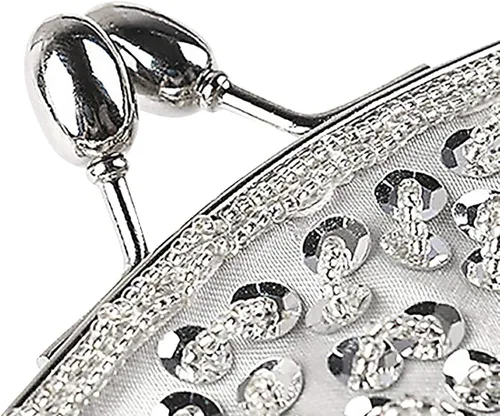 Vista 4 de Bolso de noche para mujer bolso de mano grande bolso de mano para mujer bolso de fiesta boda bolso para mujer negro M