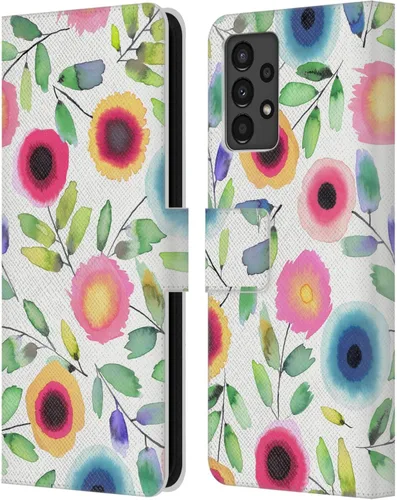 Vista 282 de Head Case Designs Officially Licensed Ninola Ditsy Flowers Yellow Nature Bold Leather Wallet Case Compatible with Samsung Galaxy A07 4G