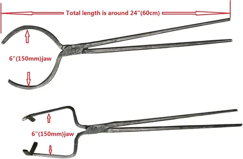 Vista 6 de Pinzas de crisol de 22.0 lbs para fundir metal, herramientas de fundición para crisoles de vertido y elevación, soporte de alicates de abrazadera