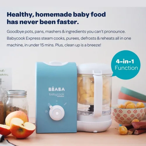 Vista 4 de BEABA Babycook Express – el más rápido Babycook, fabricante de alimentos para bebés, procesador de alimentos para bebés, vaporizador de alimentos