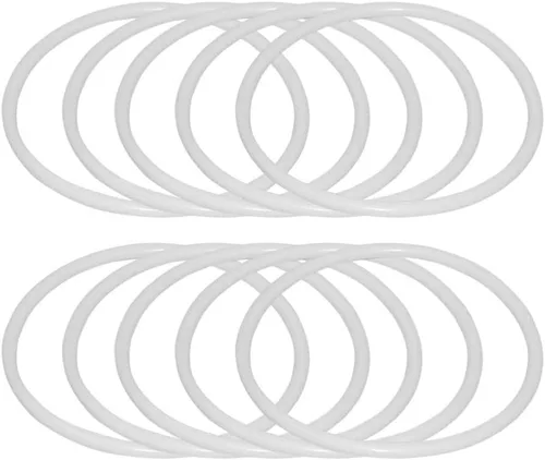 Vista 9 de SUPVOX 30 anillos de plástico blanco atrapasueños de 2.4 pulgadas, suministros de manualidades para hacer nudos de macramé y atrapasueños