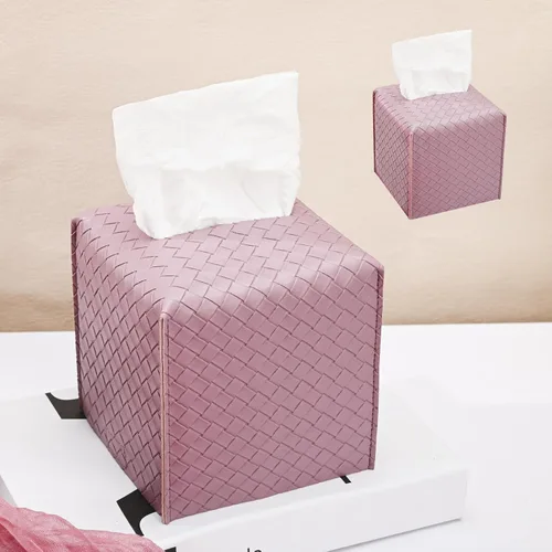 Vista 25 de HOMOTEK Paquete de 2 fundas para caja de pañuelos, soporte cuadrado de piel sintética, organizador de papel decorativo para baño, mesitas de noche