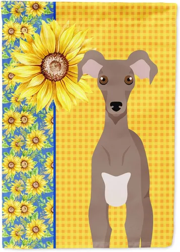 Vista 6 de Caroline's Treasures WDK5313GF Bandera de jardín con diseño de girasoles de verano, color negro y tostado, Airedale Terrier para buzón, bandera
