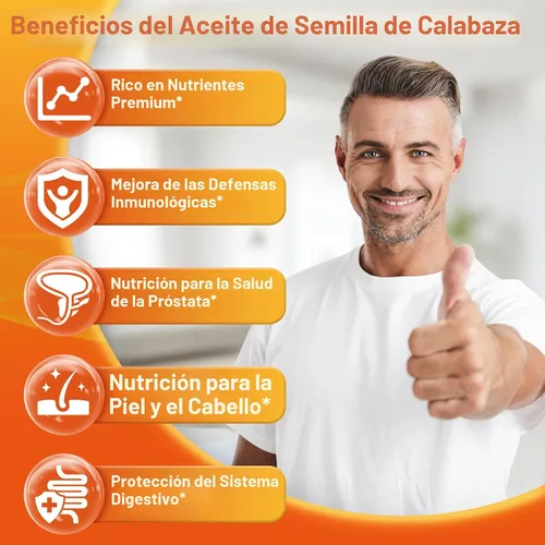 Vista 3 de Pumpkin Seed Oil with Saw Palmetto, 3500mg Max Strength per Serving