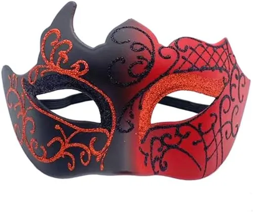 Vista 6 de Máscara de máscaras para parejas, hombres griegos romanos, máscara veneciana de metal para Halloween, Mardi Gras, fiesta de baile