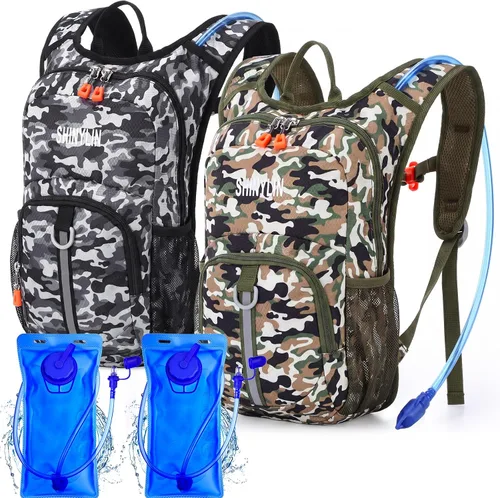 Vista 15 de Shinylin 2 piezas mochila de hidratación para niños con bolsa de agua de 1.5l mochila ligera para niños para senderismo mochila de agua para niños