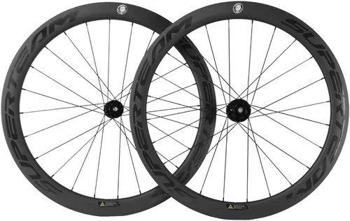 Vista 11 de SUPERTEAM Juego de ruedas de disco de carbono 50C-25 700c Clincher Center Lock Thru Axle blanco y rojo