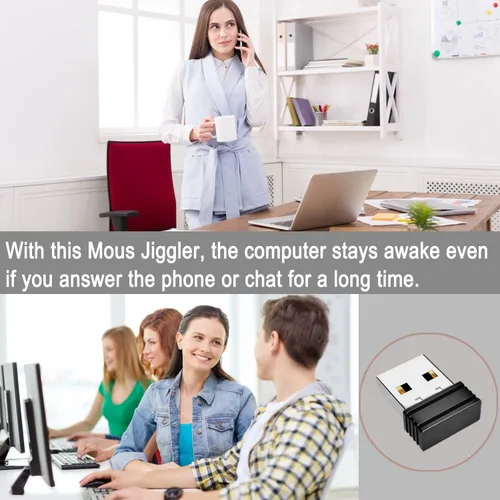 Vista 6 de Ratón indetectable Jiggler Shaker USB Mouse Mover para computadora portátil, mini ratón automático agitador de ratón sin controlador, simulador