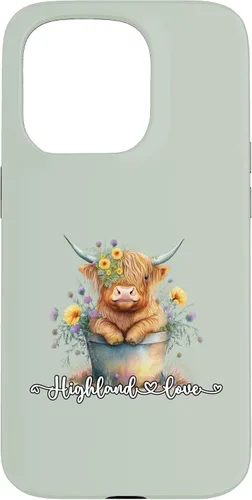 Vista 14 de Lindo bebé Highland vaca ternero amor primavera pastel novedad caso para iPhone 16