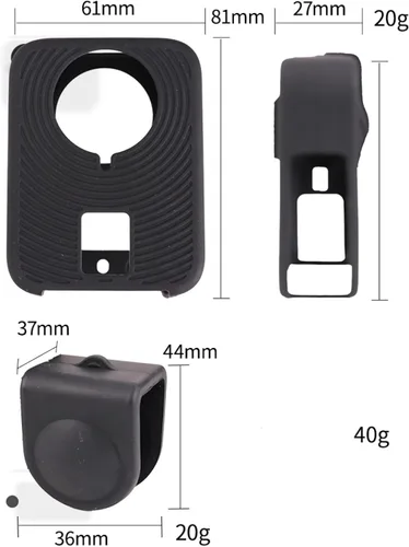 Vista 5 de Funda protectora de silicona para DJI OSMO 360 Action Camera Soft All-Round Cover Shell con protector abierto lateral de la batería, accesorios