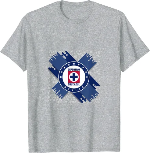 Vista 28 de Camiseta con logotipo de CAZ, Azul / Patchwork, S