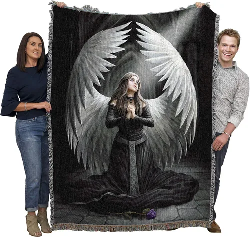 Vista 10 de Pure Country Weavers Anne Stokes Gothic Collection - Manta de ángel de la bendición – Tapiz de fantasía para regalo tejido de algodón – Fabricado