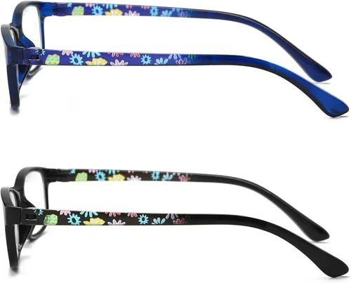 Vista 5 de Lentes de lectura para mujer, con bloqueo de luz azul, lectores de computadora, lentes flexibles antifatiga ocular/deslumbramiento/UV