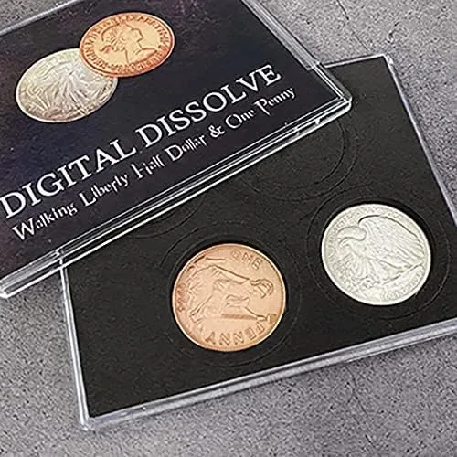 Vista 3 de SUMAG Disolver Digital Trucos de Magia (Caminando Libertad Medio Dólar) Visualmente Monedas Cambiar Magia para Magos Primer Plano Ilusiones Trucos