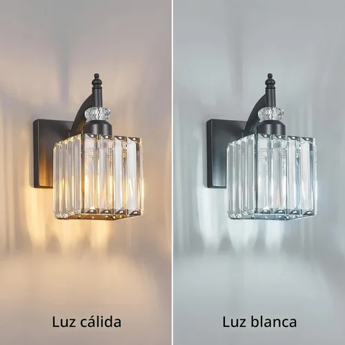 Vista 2 de Juego de dos apliques de pared modernos negros para interiores, lámpara de pared de cristal, lámpara de pared montada en la pared, aplique de pared