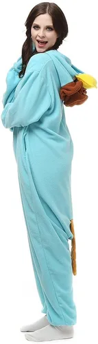 Vista 4 de Wishliker Adult Onesie Animal Pajamas Halloween Cosplay Costumes Party Wear Blue