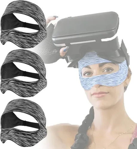 Vista 9 de Vr - Funda para máscara de ojos, 3 piezas, universal, ajustable, lavable, transpirable, para Oculus Quest 2, entrenamientos de realidad virtual