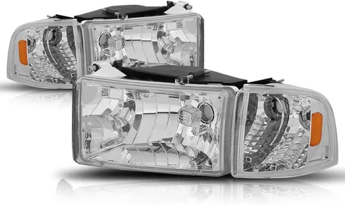 Vista 10 de PM PERFORMOTOR Faros delanteros LED DRL negros con par de luces LED de circulación diurna de repuesto compatibles con Ram 1500/94-02 Ram 2500 3500