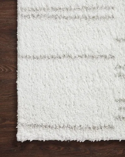 Vista 6 de Loloi Bliss Shag Alfombra de área blanca/gris de 9'-3" x 13
