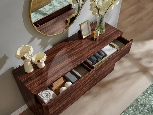 Vista 9 de ACCOHOHO Cómoda moderna de 6 cajones para dormitorio, cómoda de madera de 52 pulgadas de ancho con gran almacenamiento, cómoda sin asas, soporte