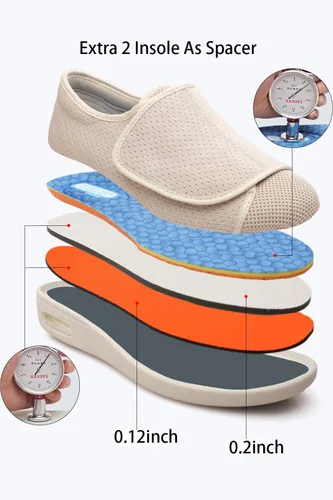 Vista 2 de Women Diabetic Shoes for Elderly Women Wide Shoes Walking Shoes Adjustable Closure Breathable Lightweight Non Slip Sneakers for Swollen Feet Edema