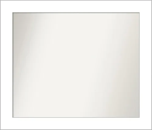 Vista 100 de Amanti Art Espejo de baño blanco para sobre el fregadero, 24 x 26 pulgadas, espejo rectangular blanco y blanco, marco de madera contemporáneo