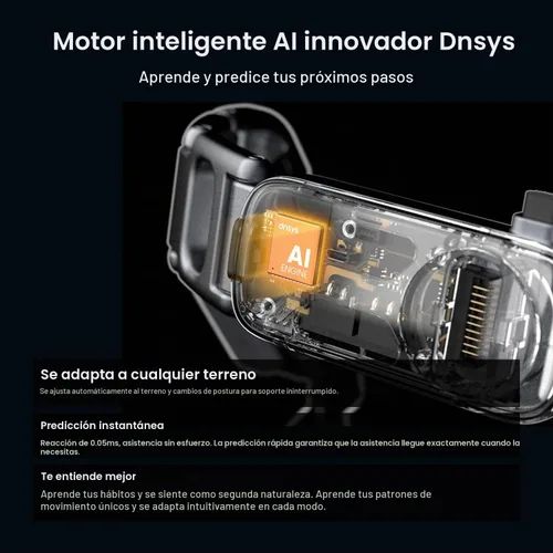 Vista 4 de DNSYS X1 Carbon Exoskeleton, AI-Powered Leg Assistance, 1.2HP Motor, 20km Base Range, 3s Battery Swap, for Hiking, Climbing, Running, Size S