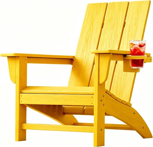 Vista 27 de Silla Adirondack de Madera Sintética Adiromoti, Sillas de Patio Resistente a Todo Clima, Aspecto de Madera, Silla Pre-Ensamblada para Fuego al Aire