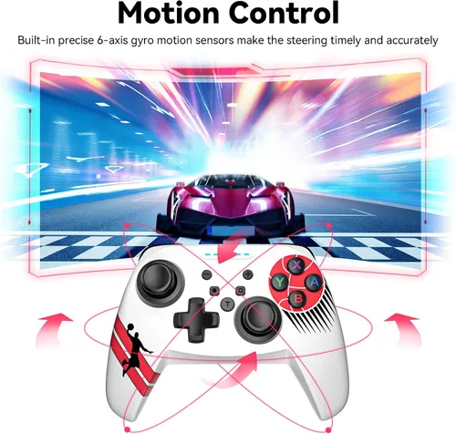 Vista 4 de Wireless Controller for Nintendo SwitchLiteSwitch OLED, Gaming Pro Controller Compatible PC with Wake-Up, Wireless Gamepad with 6-Axis Gyroscope