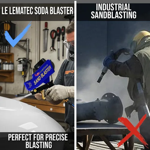 Vista 3 de LE LEMATEC Kit de Pistola Arenadora para Compresor de Aire - Arenadora Portátil para Eliminación de Pintura y Óxido, Metal, Madera, Preparación