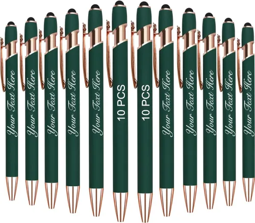 Vista 7 de 10 bolígrafos personalizados con nombre y texto para mujeres y hombres, bolígrafos personalizados con grabado gratis, regalos para negocios