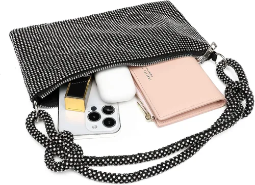Vista 5 de Covelin Bolso de mano de diamante brillante de moda para mujer